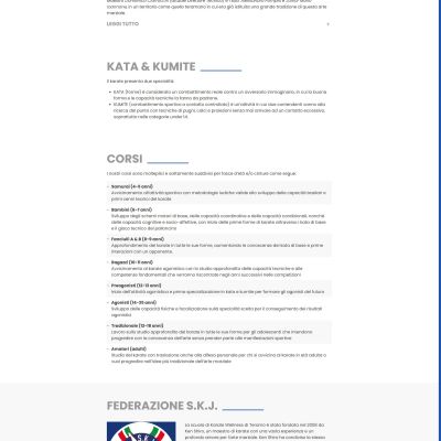 Pagina corsi palestra Teramo scuola karate Sito Web wellnessteramo.it
