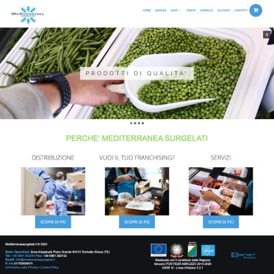 Home Page del sito di Mediterranea Surgelati