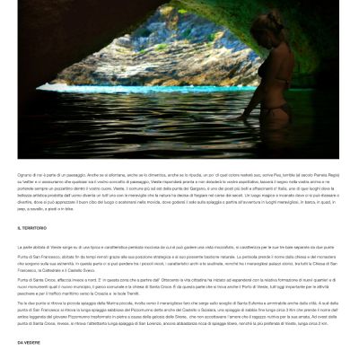 Pagina Territorio del sito internet del Porto di Vieste