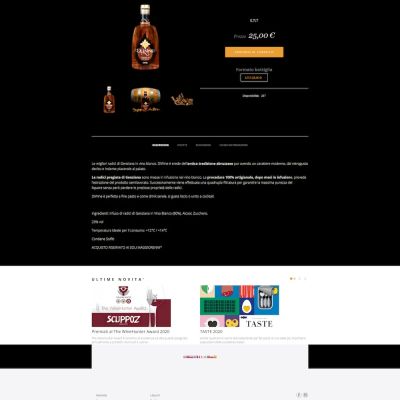 Scheda prodotto del sito internet di Scuppoz Liquori