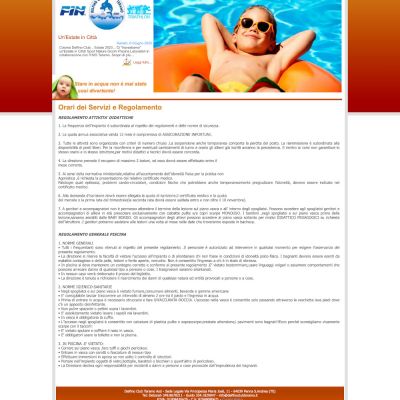 Pagina Servizi del sito internet di Delfino Club Teramo