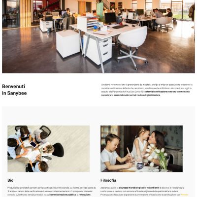 Pagina Azienda del sito internet di SanyBee