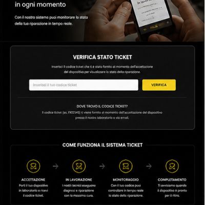Pagina Ticket del sito internet di Fix It