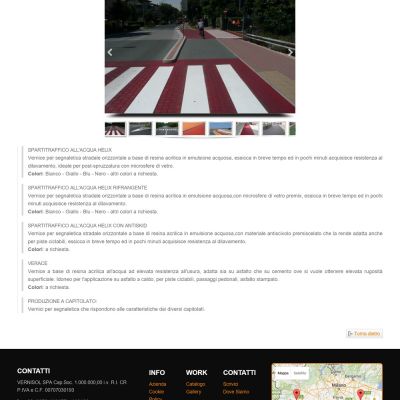 Pagina Prodotto del sito internet della Vernisol Spa di Cremona