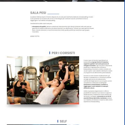 Pagina sala pesi Teramo Sito Web wellnessteramo.it