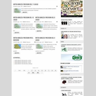 Pagina Meteo del sito internet di Il Corriere D'Abruzzo