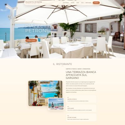 Pagina home del Sito Web del Ristorante Piazzetta Petrone a Vieste