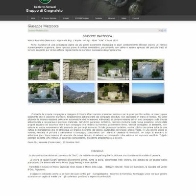 Pagina Giuseppe Mazzocca del Sito Web Associazione Alpini Crognaleto