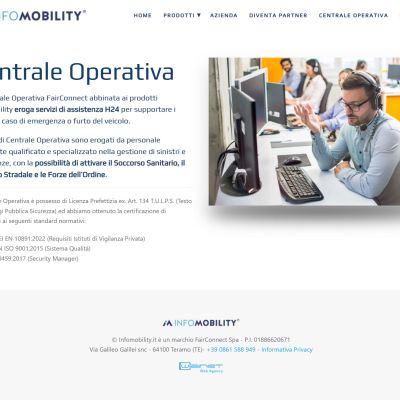 Pagina centrale operativa del Sito Web Infomobility