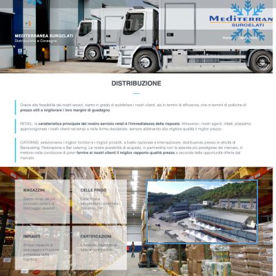 Pagina Distribuzione del sito di Mediterranea Surgelati
