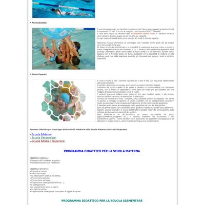 Pagina Corsi di Nuoto del sito internet di Delfino Club Teramo