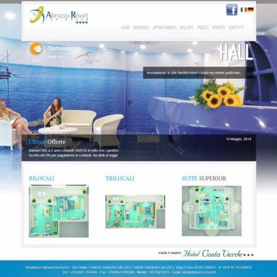 Pagina hall del Sito Web Abruzzo Resort Residence Tortoreto