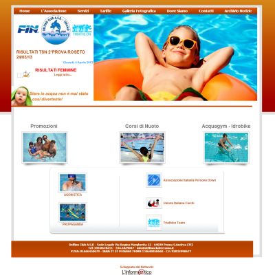 Home Page del sito internet di Delfino Club di Teramo