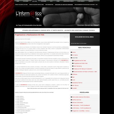 Pagina area web del sito web L'Informatico