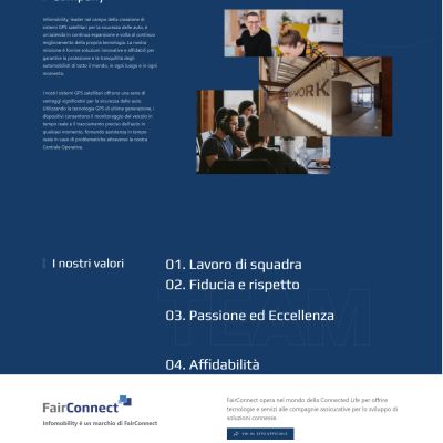 Pagina azienda del Sito Web Infomobility