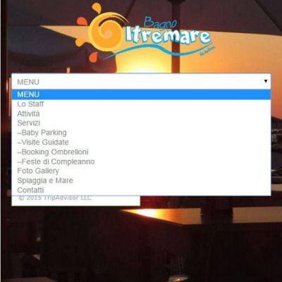 Pagina Menu del sito internet di Bagno Oltremare di Roseto Degli Abruzzi