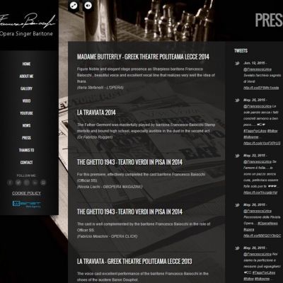 Pagina Press Stampa del sito internet di Francesco Baiocchi cantante d'opera baritono