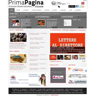 Home page del sito internet di Prima Pagina