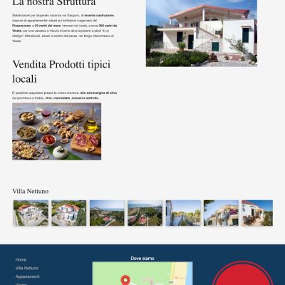 Pagina struttura del sito internet Villa Nettuno di Vieste