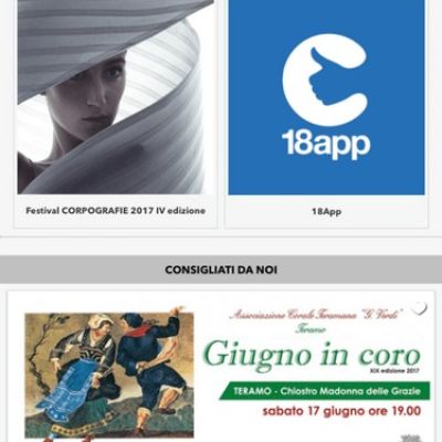 Sezione eventi App Android - Apple di Abruzzo Dal Vivo
