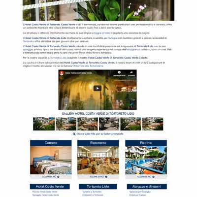 Pagina Hotel del sito internet dell'Hotel Costa Verde di Tortoreto