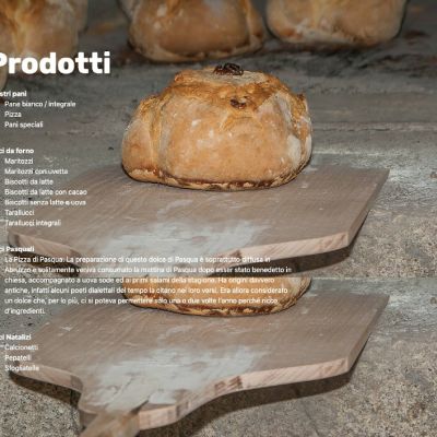 Pagina Prodotti del sito internet di Forno a Legna Nustriani di Basciano