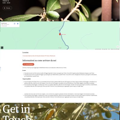 Pagina Contatti del sito web dello Shanti B&B