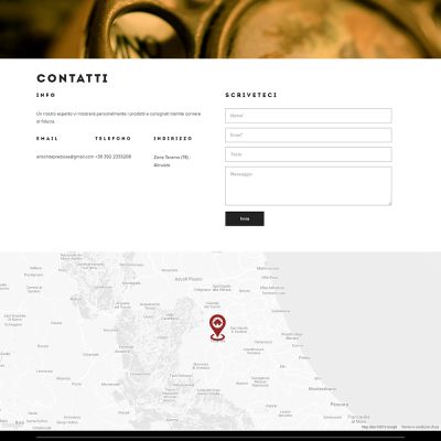 Pagina Contatti del sito internet di Antichità Preziose