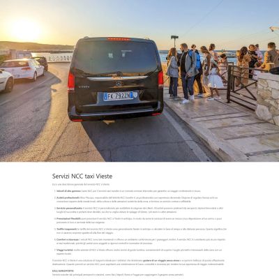 Pagina servizi taxi NCC e transfer Vieste del Sito Web NCC Gargano