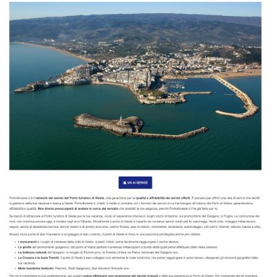 Pagina del Porto di Vieste del sito internet il Porto di Vieste