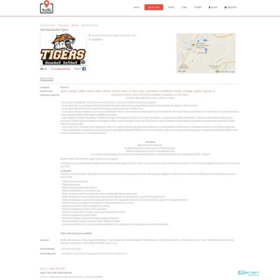 Pagina scheda Tigers San Buceto Baseball del Sito Web TUDU