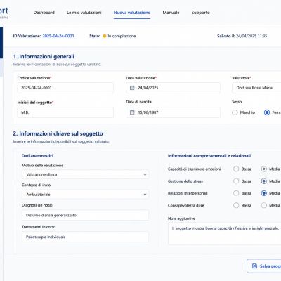 Pagina Raccolta Dati del sito web di DMRS-Q Sort