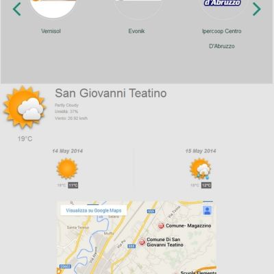 Schermata home mobile dell'app del Comune di San Giovanni Teatino