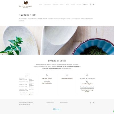 Pagina contatti del Sito Web Ristorante La Tacchinella