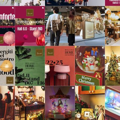 Feed Instagram Bruco con immagini da fiere internazionali dell'arredo e del design