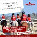 Locandina delle lezioni di equitazione per adulti e bambini del Team Horse a Teramo