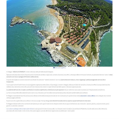 Pagina Il Villaggio del sito internet di Isola La Chianca