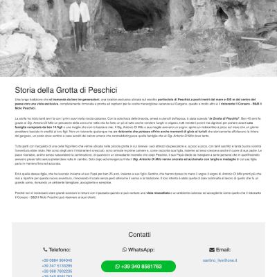Pagina la Storia del sito internet de Il Corsaro di Peschici