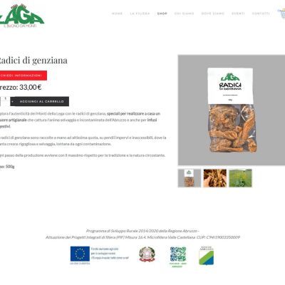 Pagina prodotto shop radici di genziana Filiera della Laga