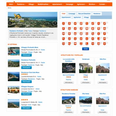 Pagina booking del Portale Web InGargano