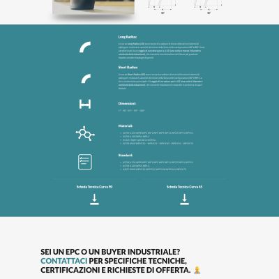 Pagina prodotto curve 90 del Sito Web FENP