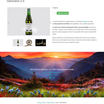 Screencapture della sezione shop nella galleria del sito web di Sottoterra
