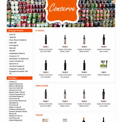 Pagina shop del Portale Web InGargano