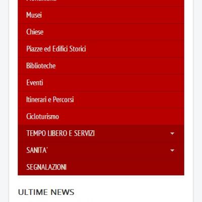 Pagina cultura e turismo della Web Application del Comune di Cremona