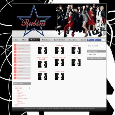 Pagina moda uomo del sito internet di Rubini Moda