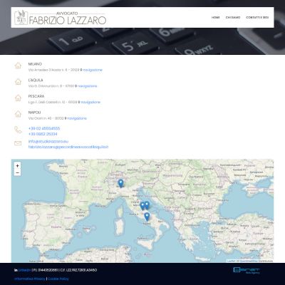 Pagina contatti del sito internet Studio Legale Lazzaro