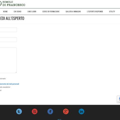 Pagina Contatti del sito internet Romolo Di Francesco
