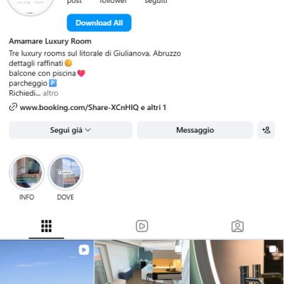 Feed Instagram AmaMare Luxury Room Bed and Breakfast a Giulianova Lido in provincia di Teramo, schermata 1