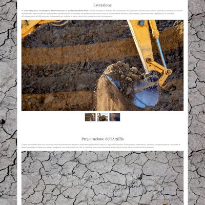 Pagina materie prime del sito internet della SIAI laterizi di Petacciato in Molise