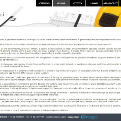Pagina Mission del sito internet del Gruppo Ranieri